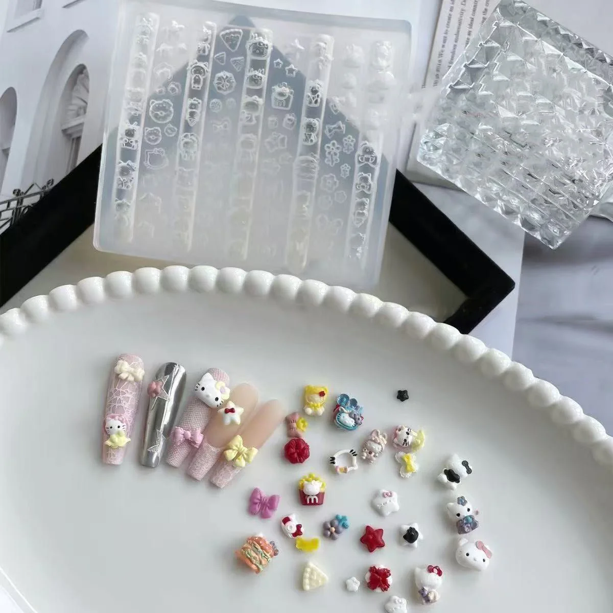 3D Nail Charm Mold 15 - Kitty & Assorted charms - Image 3