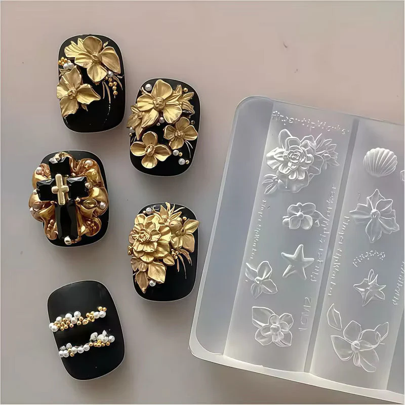 3D Nail Charm Mold 24 - Flower & Sea Star - Image 3