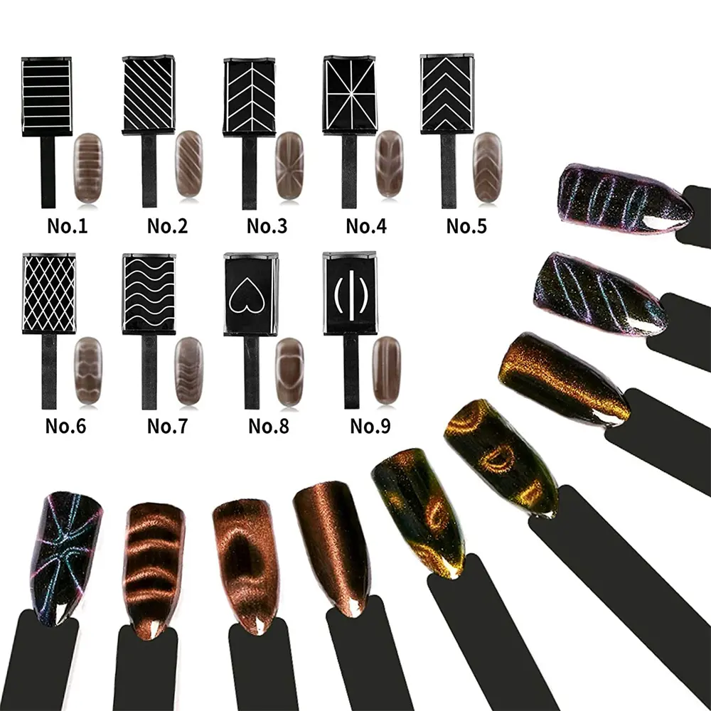Cat Eye Magnet Nail Art No4 - Chevron Stripes - Image 2