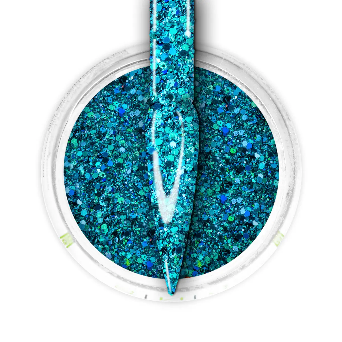 Ombre Glitter Nail Art - Turquoise Colors - GO04 - Image 4
