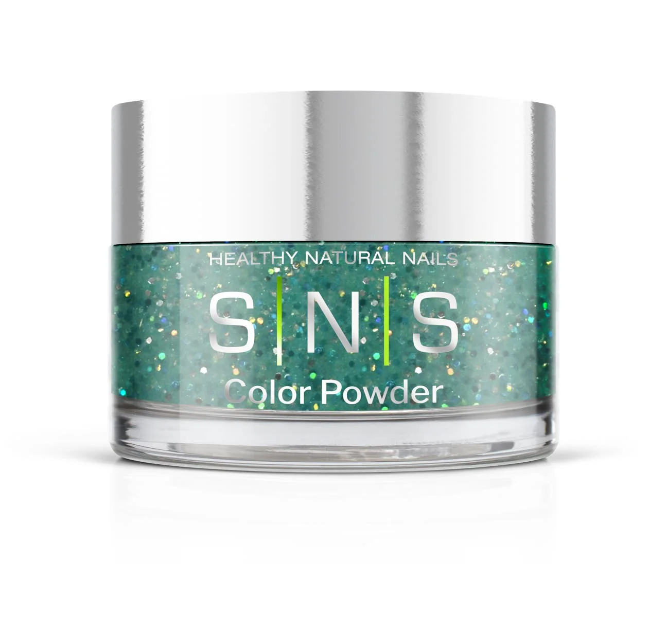 SNS Dipping Powder - Diamond Lake - Green, Turquoise, Metallic Glitter Colors - 0.5oz (DIY)
