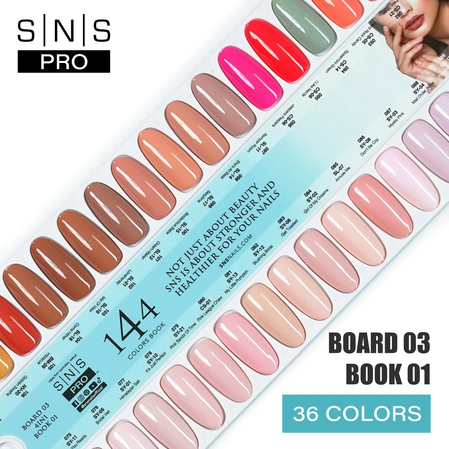 SNS Pro Dipping & Acrylic Powder - Set 36 Colors - Board 3 (073-108) - Tiffany Blue Collection - Image 2