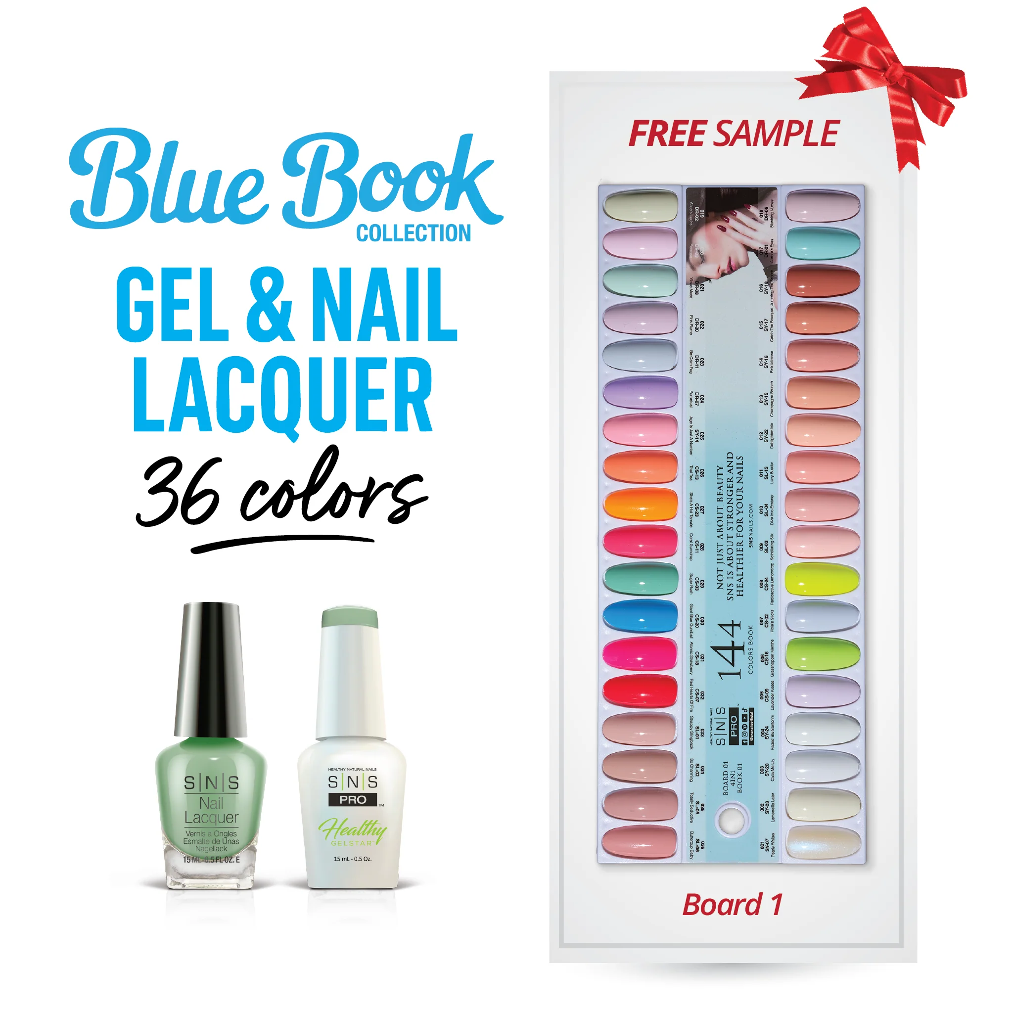 SNS Pro Gel Nail Polish Duo - Set 36 Colors - Board 1 (001 - 036) - Tiffany Blue Collection