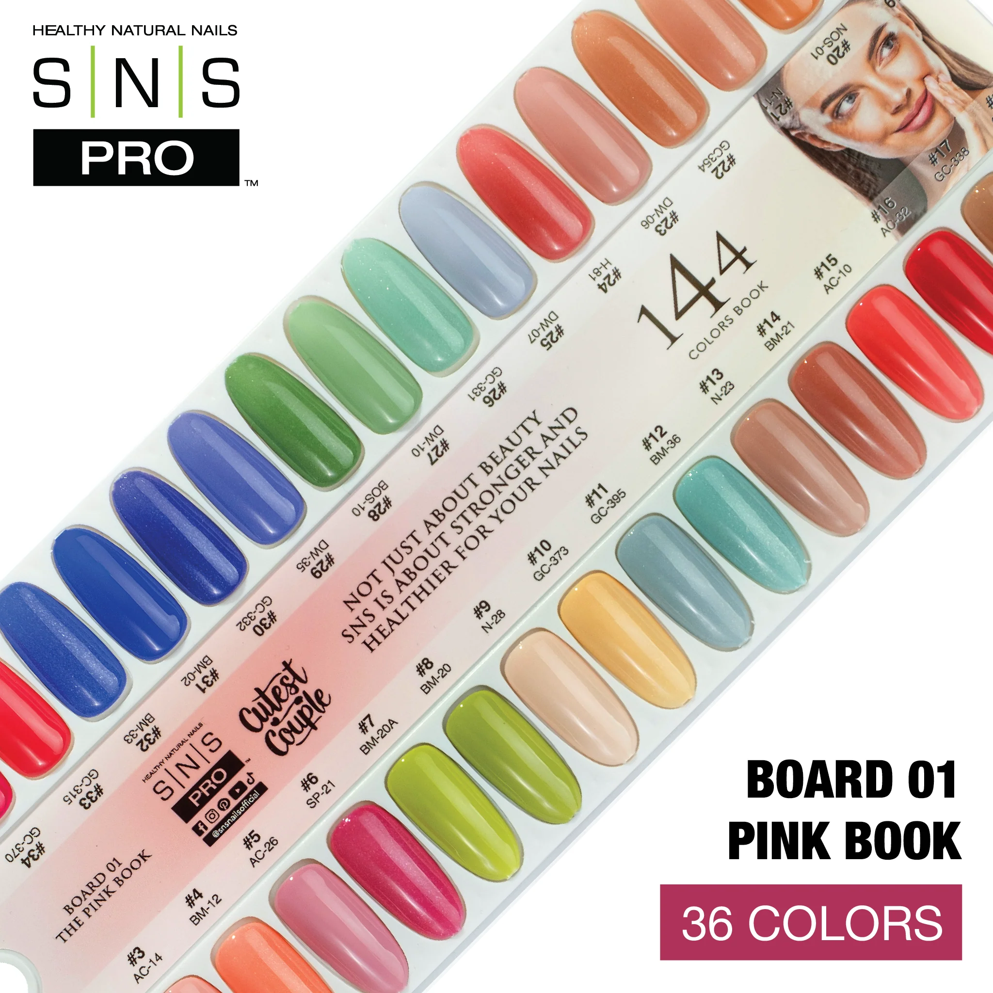 SNS Pro Gel Nail Polish Duo Set 36 Colors - Board 1 Pink Collection (001 - 036) - Image 2