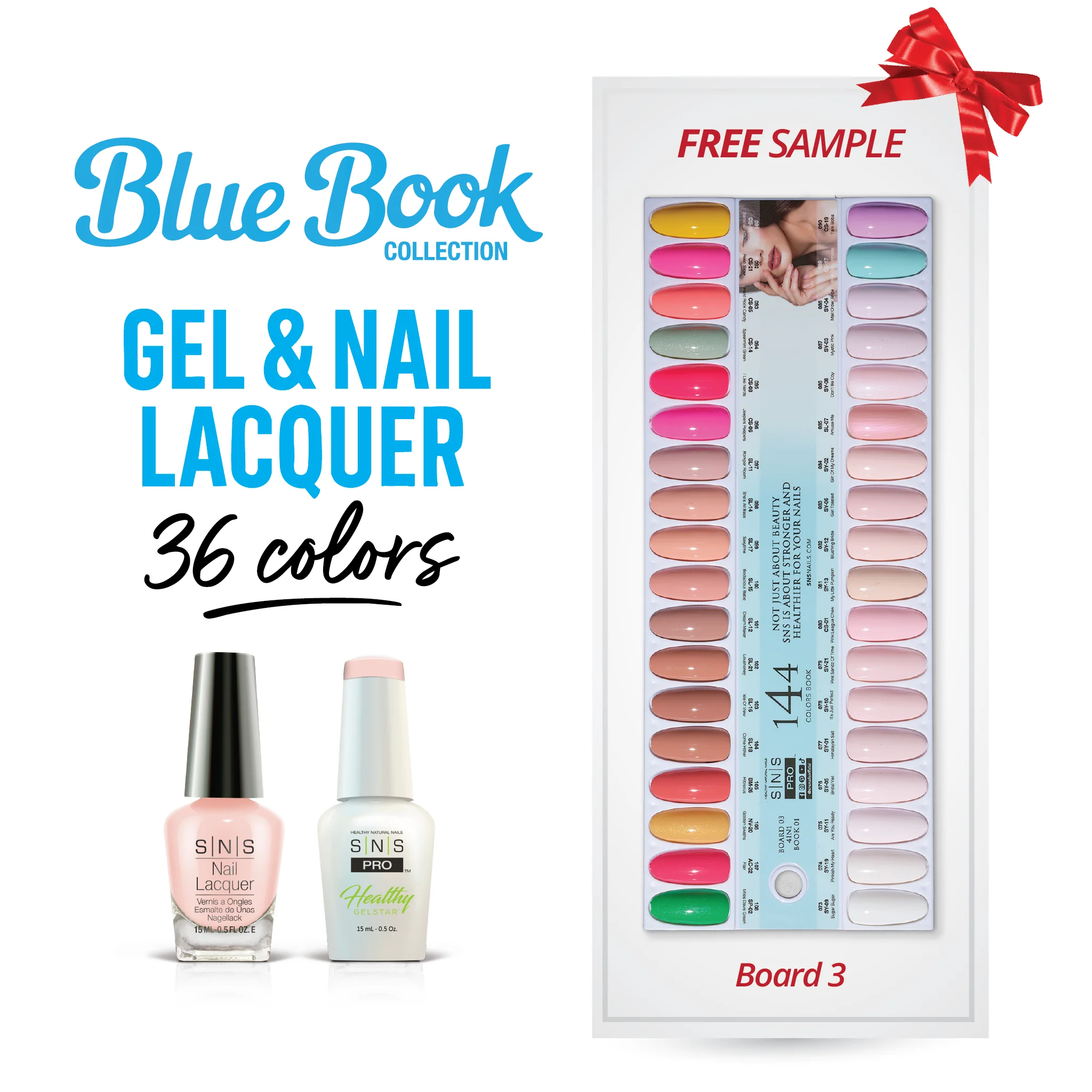 SNS Pro Gel Nail Polish Duo - Set 36 Colors - Board 3 (073-108) - Tiffany Blue Collection